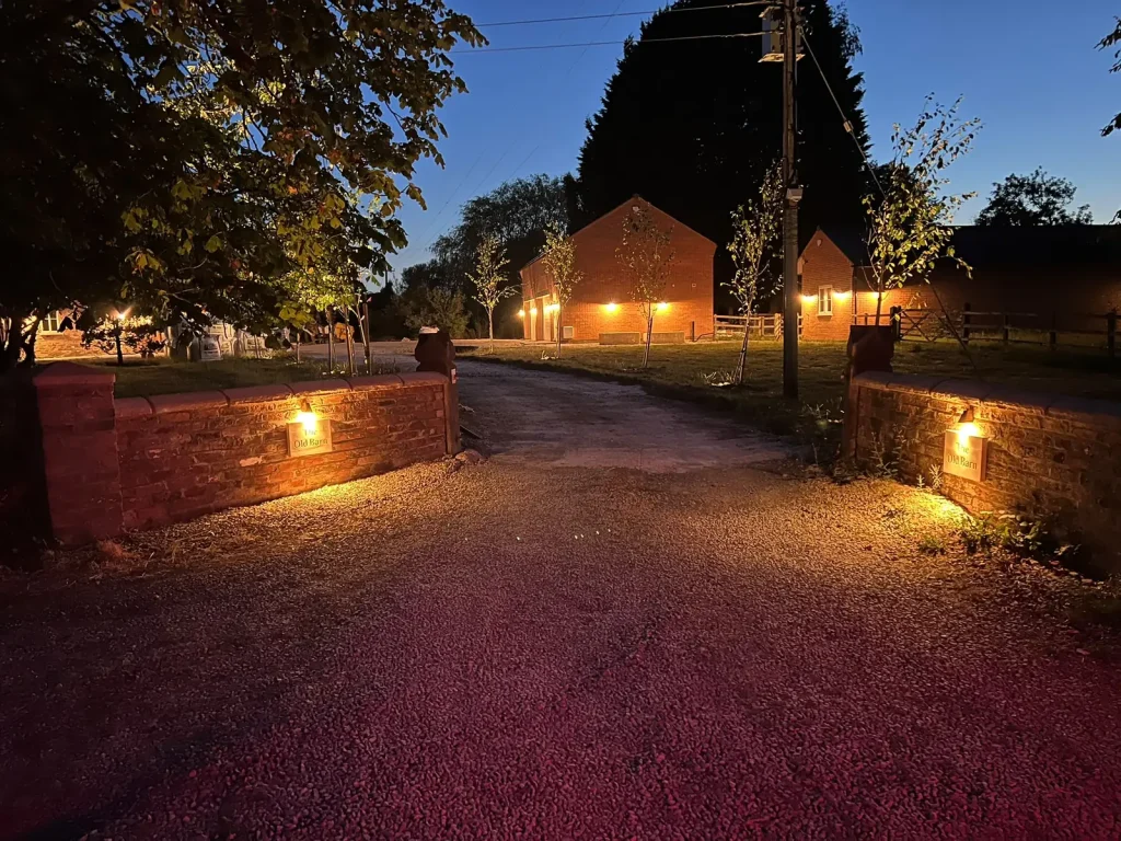 Illuminated entrance and driveway at Bunbury